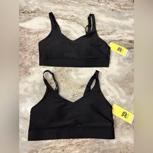 BUNDLE 2x NWT Women's All in Motion Effortless Medium Support Black Sports Bra S